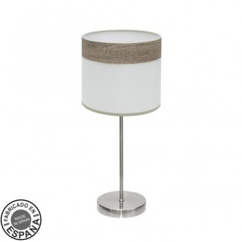 Distribuidor - Lâmpadas Diversas | Sobre Mesas Moderno | SOBREMESA CLOE 1XE14 NIQUEL/BLANCA-MADERA GRIS 42X18X18 CM Ref: 175471083